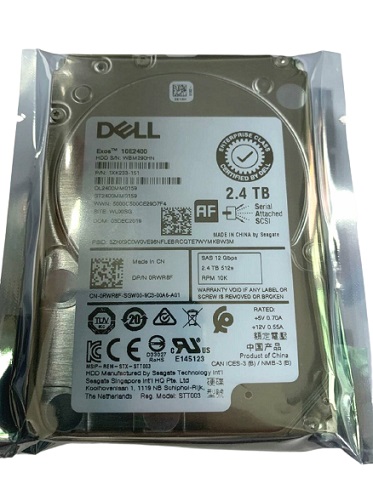 004RVP Dell 2.4TB 12G 10K 2.5 SED SAS HDD in G176J Tray